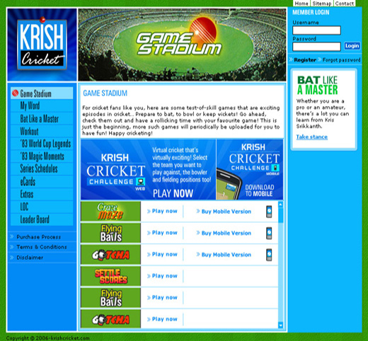 Cricket Gaming Site...